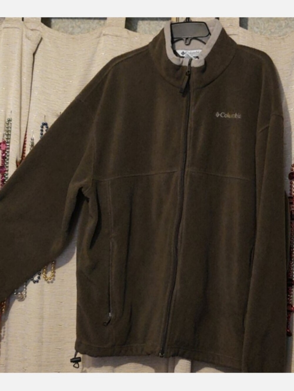 Columbia Dark Green Fleece Zip-Up Jacket Mens XXL